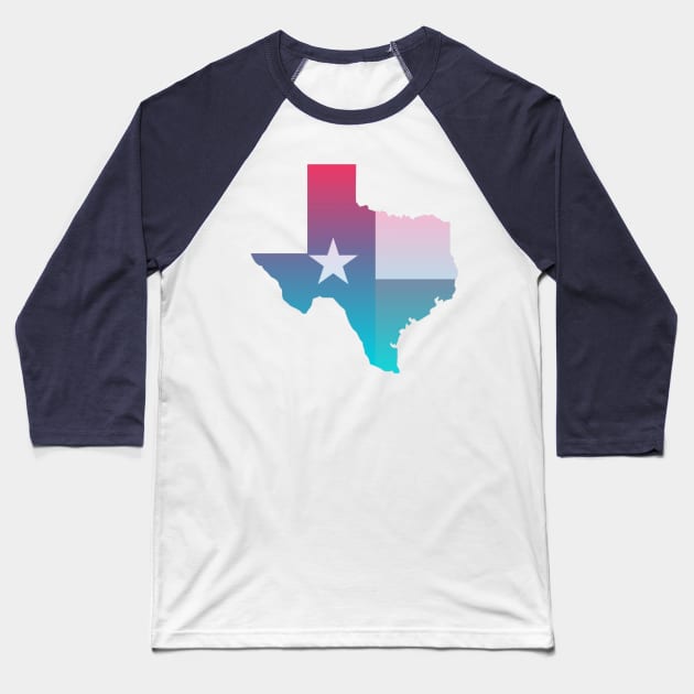 Texas Ombre Baseball T-Shirt by Wandering Barefoot